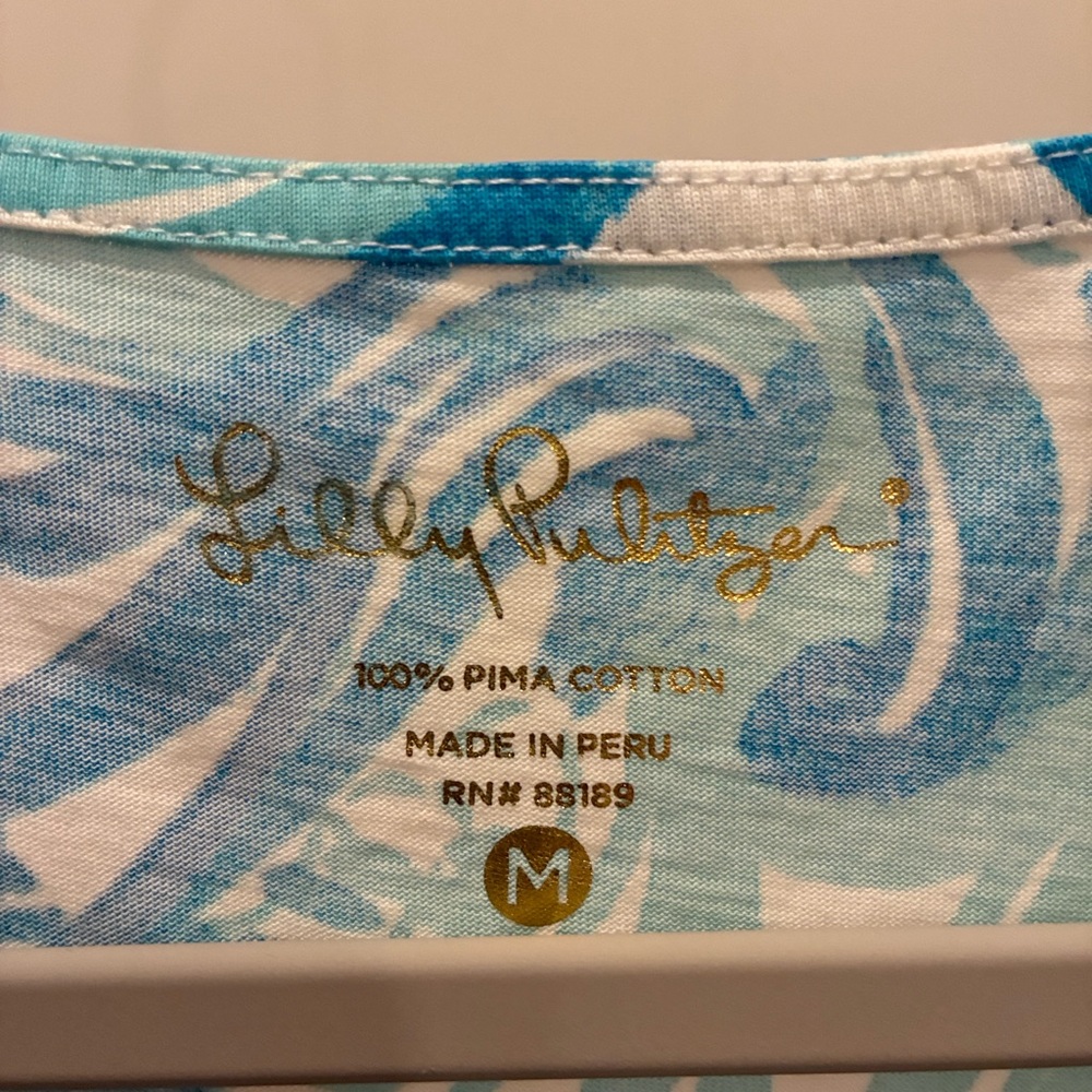 Lilly Pulitzer Turquoise and White Dress - Picture 3 of 4